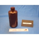 Bottle, Poly, 16 oz (500 mL), Amber Boston Round with Cap